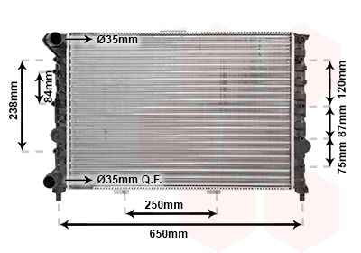 VAN WEZEL Radiaator,mootorijahutus 01002029